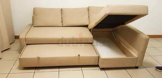 IKEA Beige FRIHETEN L Shape Sofa 204 x 140 cm