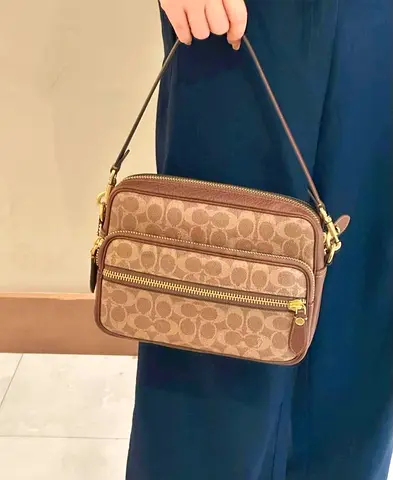 Coach monogram crossbody/shoulder bag in brown