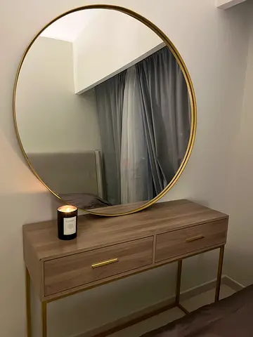 Modern Gold Round Wall Mirror