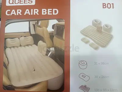 Inflatable Car Air Bed with Pillows - Fits Back Seat for Travel/Camping