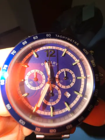 Rotary Men's Chronograph Watch with Blue Dial