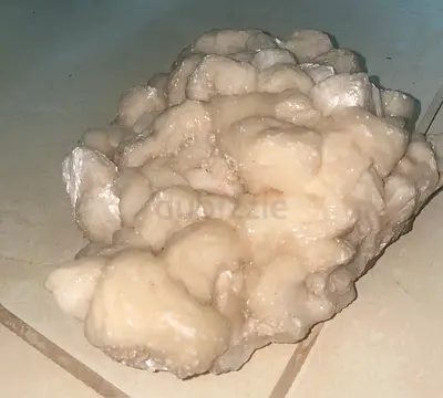 White/cream calcite crystal specimen - natural mineral cluster