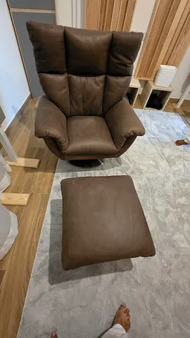 Marina home 2 peice Leather Recliner Chairs and Footstools