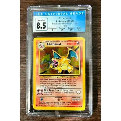 🔥 FOR SALE: Pokémon Charizard Base Set Unlimited – CGC 8.5 🔥