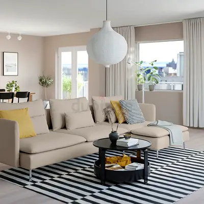 Ikea lshape soderhim sofa beige