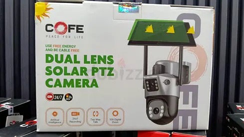 Dual lens solar PTZ camera