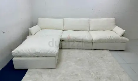 Home center feather 🪶 filled modular sofa with ottoman