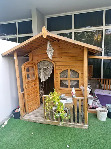 Wooden Outdoor Playhouse / Garden Cabin - Good Condition