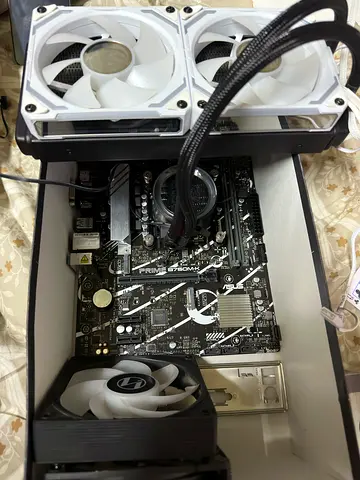 Intel i5-14400f cpu with asus prime b760m-k ddr5 motherboard and aio watercooler