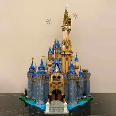 Large Buildable Disney Castle Model - Detailed Modular Brick Set