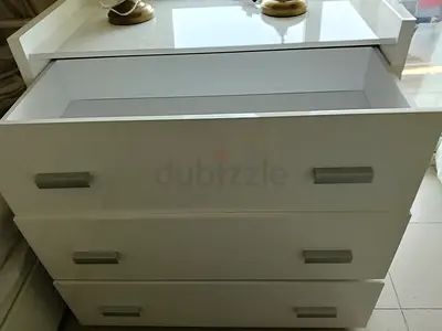IKEA White 3-Drawer Gloss Dresser / Chest - Good Condition