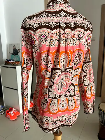 ETRO Lightweight pink paisley patterned women's blouse 42 Italian
