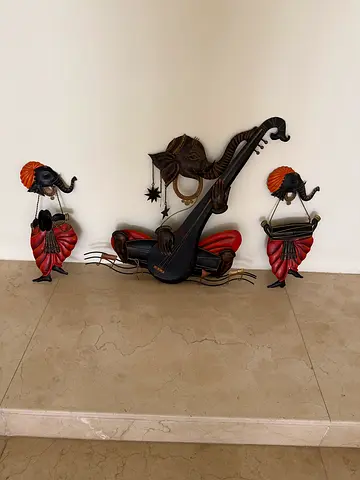 Ganpati Wall Sculpture Set (Antique Decor)