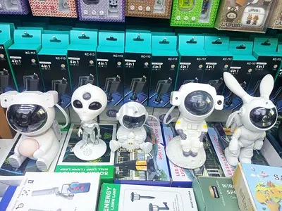 Set of 5 Novelty Astronaut & Alien LED Night Lamps - Used, Good Condition