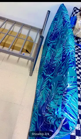 Single metal bed frame with mattress (used) - good condition