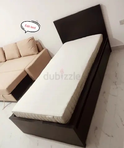 Ikea Malm single bed frame with 2 storage drawers underneath with IKEA mattress 90×200cm is availabl