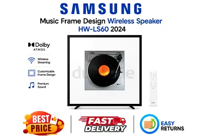 Samsung Speaker in UAE - Music Frame Wi-Fi, Bluetooth Speaker LS60D 2024 - New, Complete Accessories