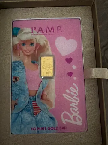 PAMP Suisse Barbie 1g Pure Gold Bar Limited Edition