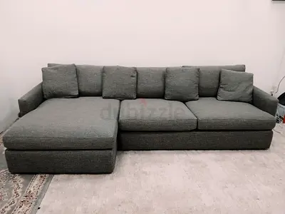 New condition Crate and Barrel Lounge Deep lshape sofa
