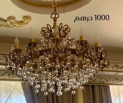Large vintage crystal chandelier - working condition