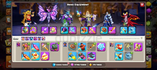 CLASH OF CLAN ACC MAXTH18 SUPERCHARGE WITH SKINS AND SCENERIES FOR SALE 2000AED