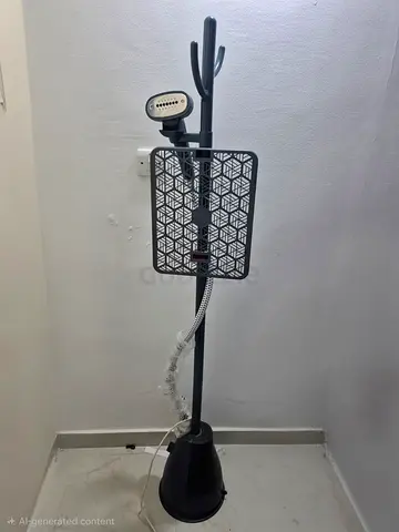 Standing Garment Steamer with Hanger and Brush - Good Working Condition