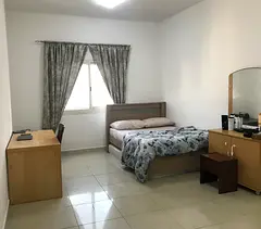 Big fully furnished room with attached bathroom in Dubai border Al Nadha Sharjah
