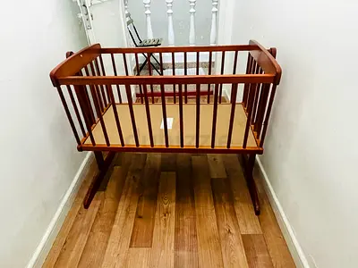 Strong Wooden Bassinet & swing for baby