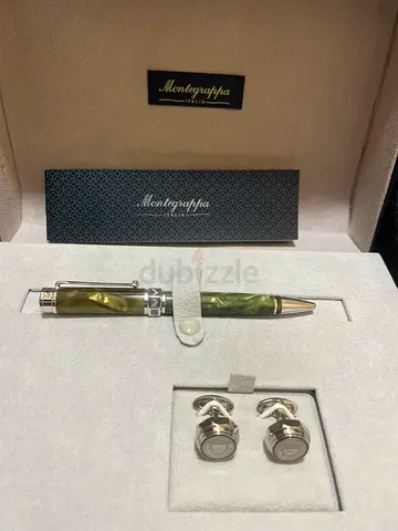 Montegrappa Amazon Green Classic Esppressione Fountain Pen with 1912 Emblema Octagon silverCufflinks