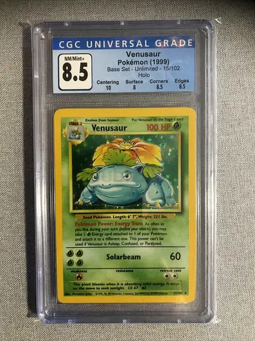 🌿 FOR SALE: Pokémon Venusaur Base Set Unlimited – CGC 8.5 🌿