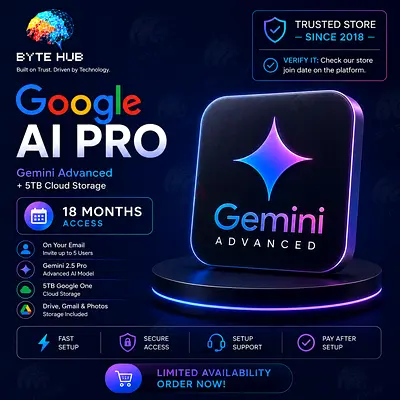 🤖 6 User Google AI Pro (Gemini) – 18 Months - 5TB Drive Storage | Own Email