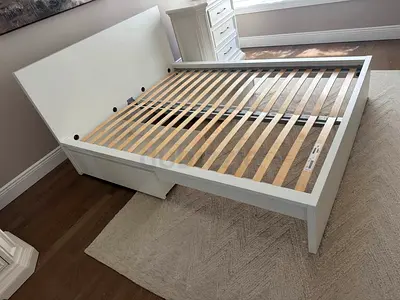 Ikea King Size Bed With Ikea Mattress 180x200cm