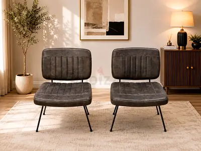 Pair Of Marina Home Leather Chairs