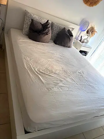IKEA Queen Hydraulic Storage Bed With Mattress