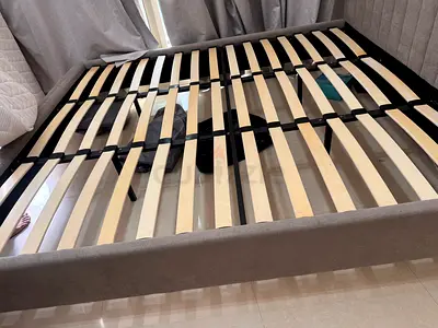 190 cm bed size fabric bed frame&wooden slats-excellent-Get it with an excellent free small sofa