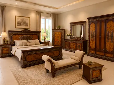 Elegant Traditional Style Complete Bedroom Furniture Set