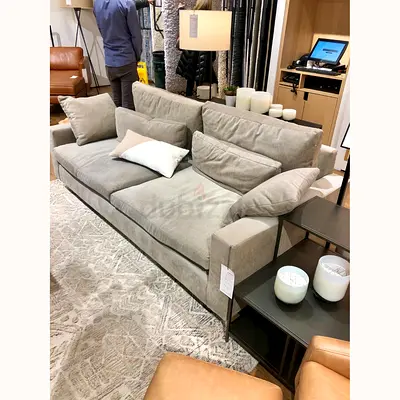 West elm velvet gray 2 seater sofa