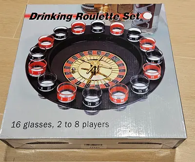 Drinking Roulette Shot Glass Game Set - 16 Glasses, New in Box