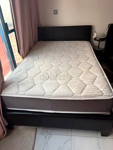 Double size bed frame with mattress - excellent condition. 190x120 size. 700 Dhs