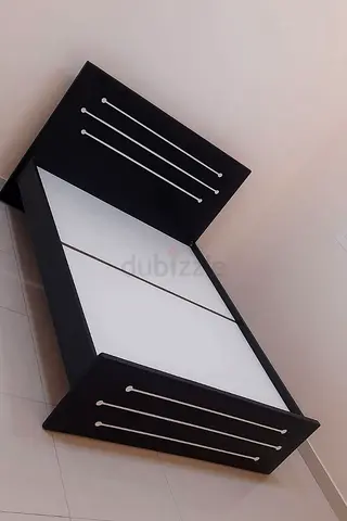Single Bed Frame with Headboard and Footboard - Black and White