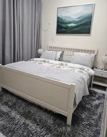 Wooden King White Bed Set IKEA like new