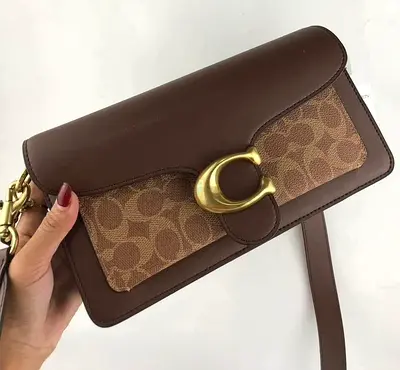 Brown Coach Signature Leather Crossbody Bag - Medium