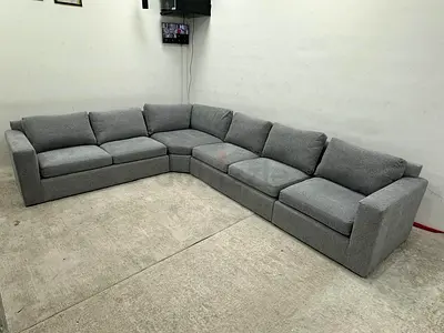 Crate&barrel grey color corner sofa