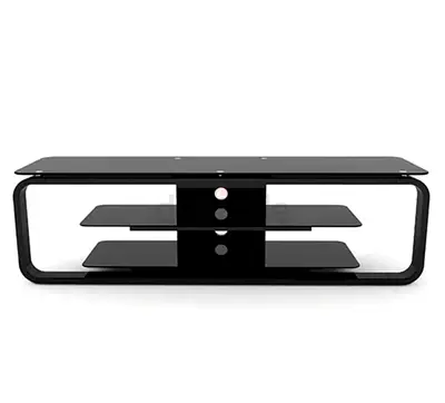 Modern Black Glass TV Stand / Entertainment Unit