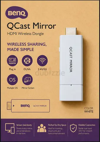 Set of QCast / BenQ Wireless HDMI Mirroring Dongles with Battery