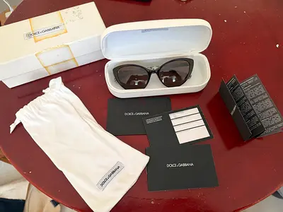 Dolce & Gabbana women's cat-eye sunglasses with case and cards DG4102
