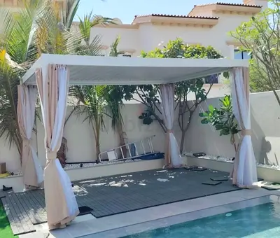 Outdoor Pergola Gazebo with Curtains - brand new