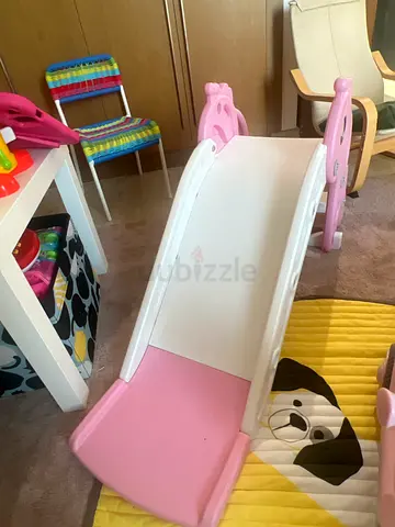 Kids Plastic Slide and Play Bathtub - Pink & White