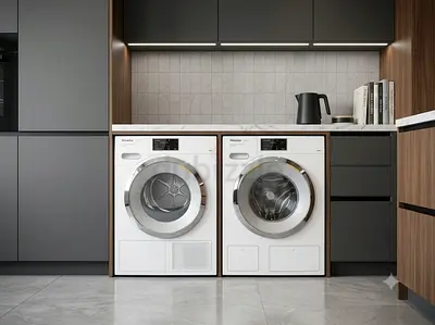 Miele W1T1 WMV 960 WPS 9kg Washer & TMV 840 WP 9kg Tumble Dryer Set