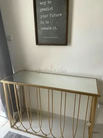 Glass Top Metal Accent Table